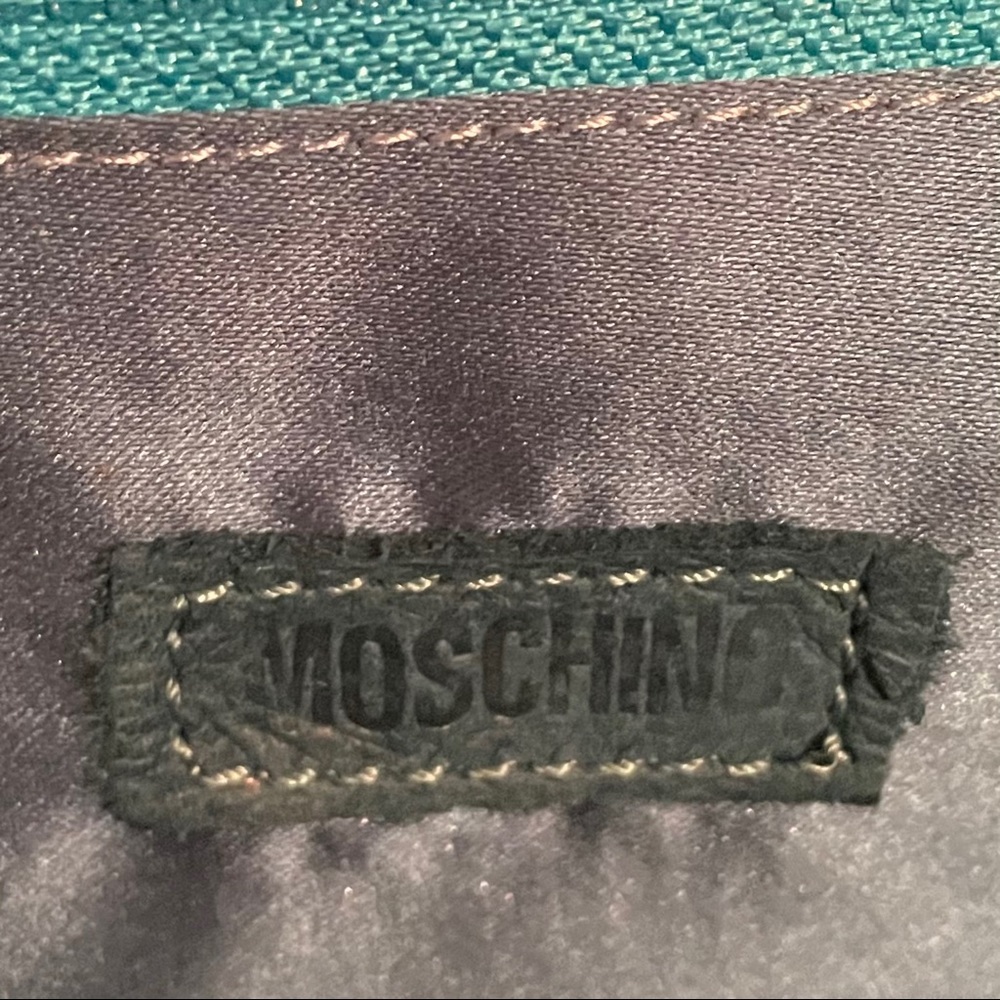 Moschino Blue Leather with Crocheted Accents Shoulder Bag - Picture 10 of 11